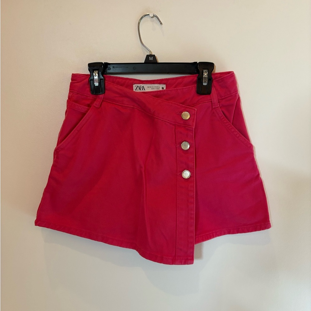 Zara Vibrant Pink Skirt with Silver Buttons